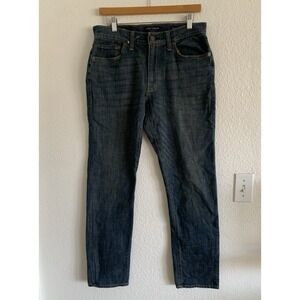 Lucky Brand 121 Slim Straight‎ Jeans Denim Dark Wash Classic Fit Menswear